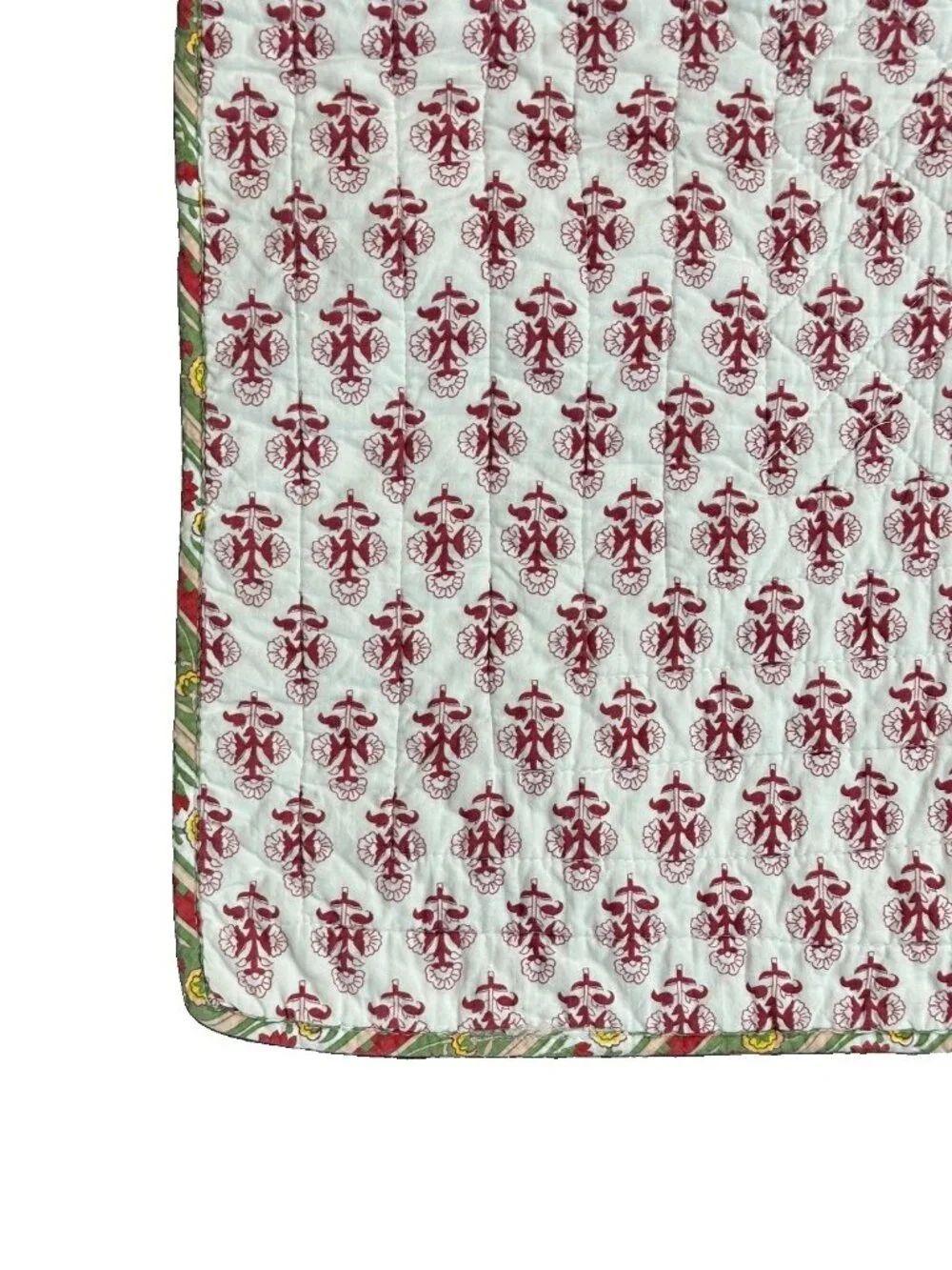 🌸 Vintage Handmade Floral Quilt 60x49 Cottage Garden Reversible Throw Blanket
